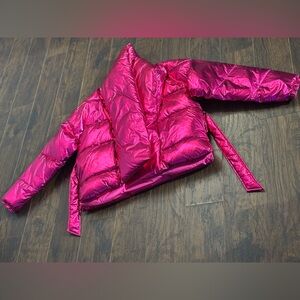 AKIRA Shiny Pink Puffer Jacket